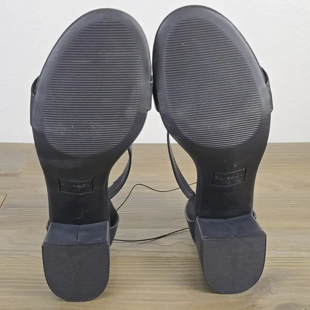 Style & Co. - Janiee Block-Heel Sandals - Women's 11M Black - Faux Leather